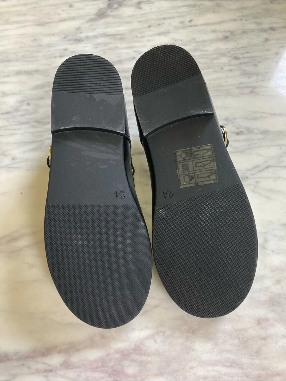 La Coqueta Black T-Bar Leather Shoes